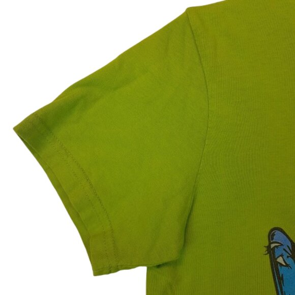 Vintage WEST 49 Tee Shirt Kids Medium US M Skateboard Skeleton Skull Lime Green - Picture 5 of 12